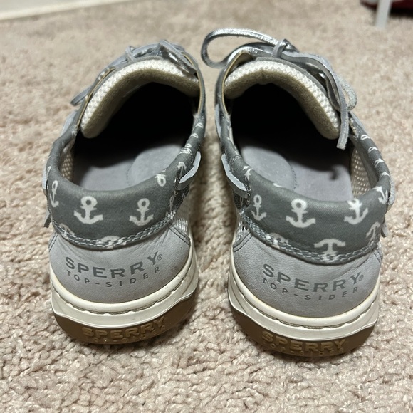 Womens Sperry Top Sider Boat Shoes Nautical Anchors Gray Size 8 - Picture 5 of 6